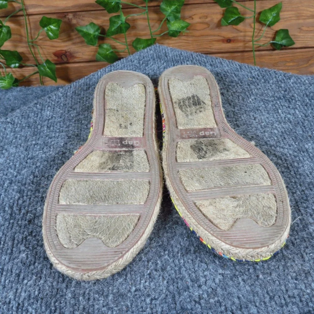GAP Espadrille Women Casual Shoe Size 7 Summer Beach Multi-Color Striped‎ Fabric